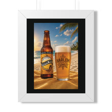 Load image into Gallery viewer, Framed Poster — Tropical Beach Beer Poster (Harlem Brewing)