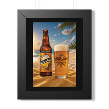 Load image into Gallery viewer, Framed Poster — Tropical Beach Beer Poster (Harlem Brewing)