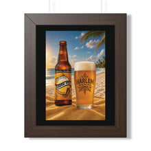 Load image into Gallery viewer, Framed Poster — Tropical Beach Beer Poster (Harlem Brewing)